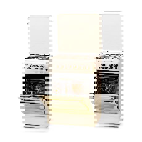 Aragaz LDK 6060 ECAI BEIGE RUSTIC NG, Siguranta, Cuptor electric cu convectie, Aprindere plita, Iluminare, Bej ART5668